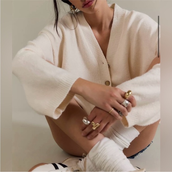 NWT Free People Viola Over The Knee Socks, Ivory - Picture 9 of 9